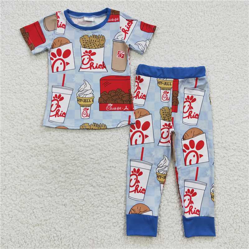 RTS NO MOQ Sibling baby boy girl clothes french short-sleeved pants sets and girls short sleeve pants