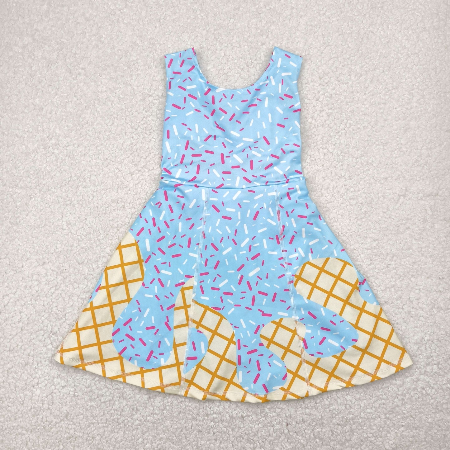 RTS NO MOQ Sibling baby girl clothes yoga team sleeveless skirt sets