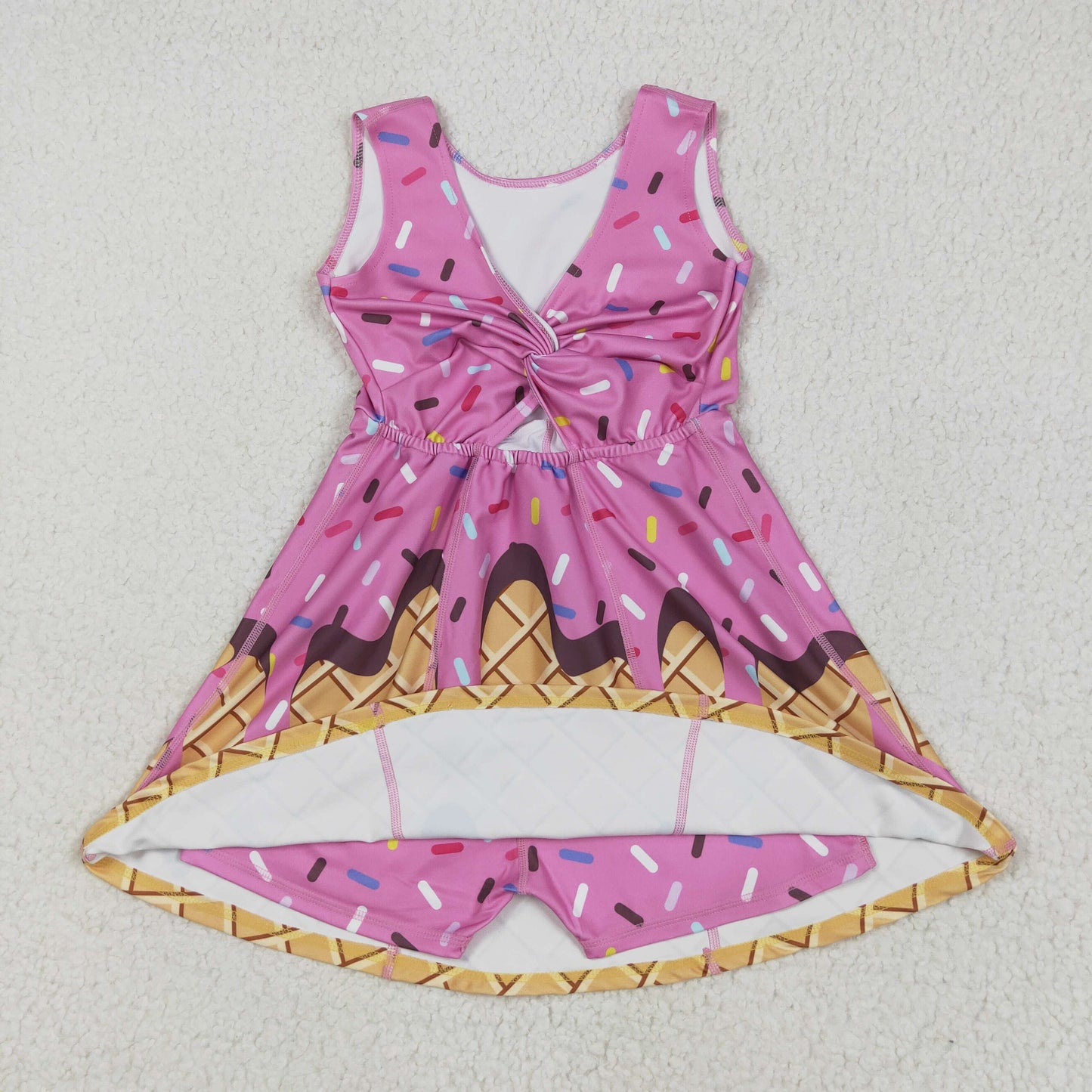 RTS NO MOQ Sibling baby girl clothes yoga team sleeveless skirt sets