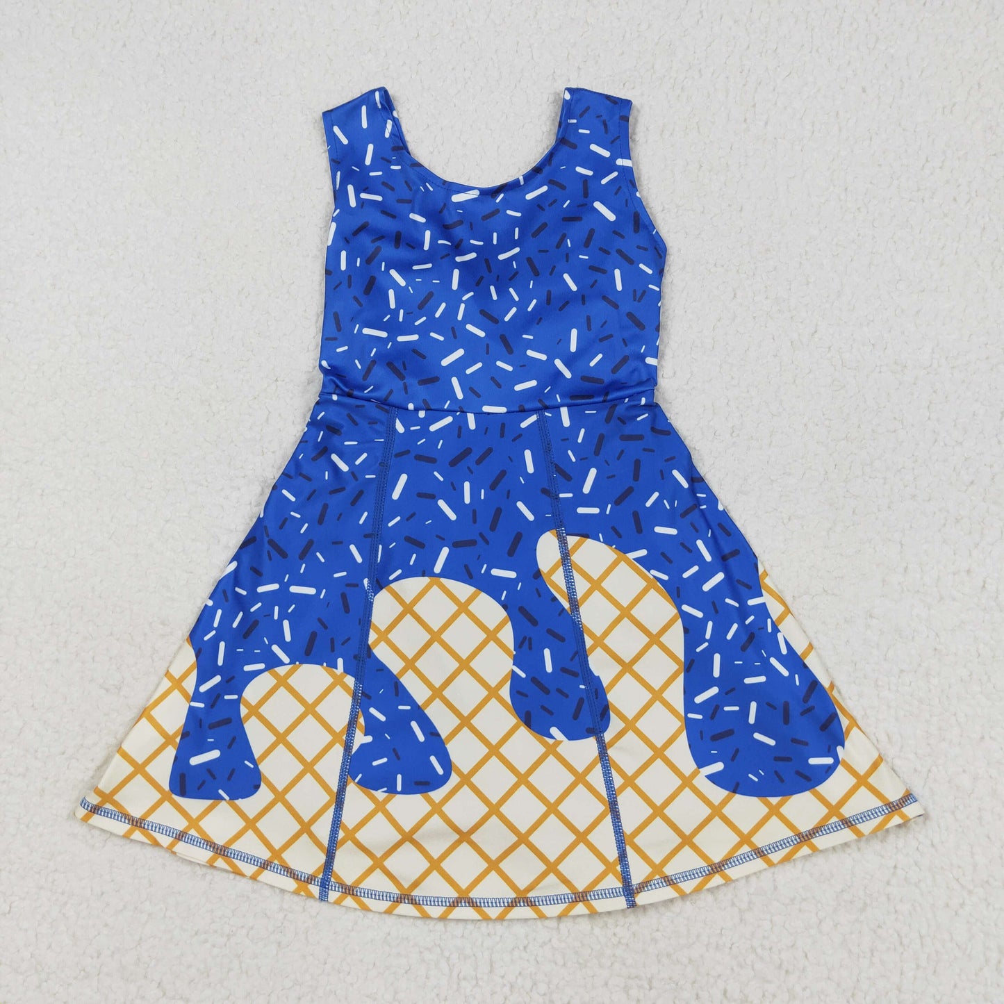 RTS NO MOQ Sibling baby girl clothes yoga team sleeveless skirt sets