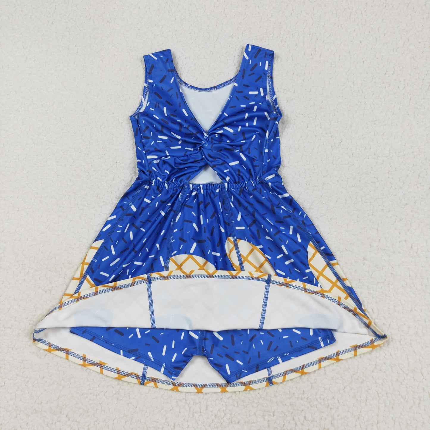RTS NO MOQ Sibling baby girl clothes yoga team sleeveless skirt sets