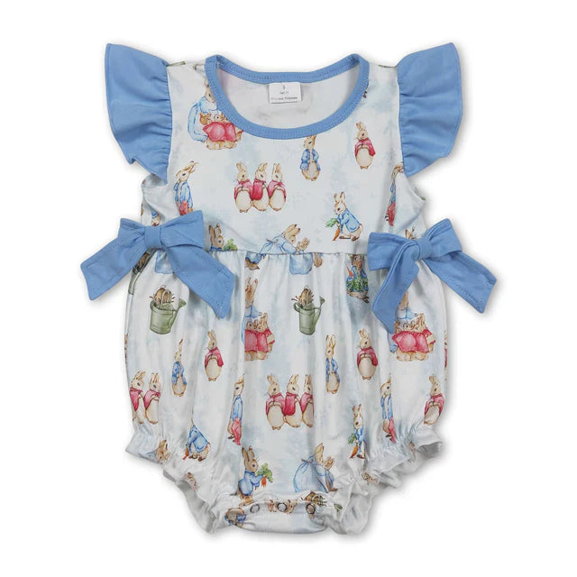 RTS NO MOQ Sibling Baby Girls Rabbit Eggs Tunic Ruffle Shorts Easter Clothes Set Knee Length Dress Rompers