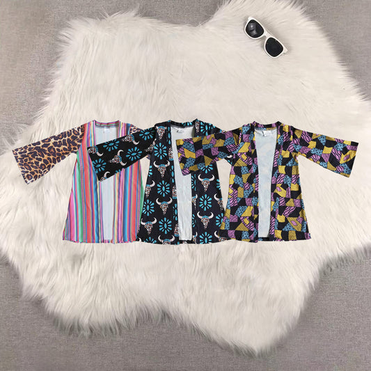 RTS NO MOQ Sibling baby Girls' long-sleeved cardigan with ghost flower and bat pattern