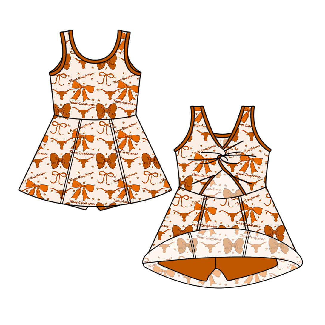 Custom moq 5 mix size milk silk summer teams baby girls clothes team bow sleeveless skirts sets and dress 1 and dress 2 and top-25.6.23