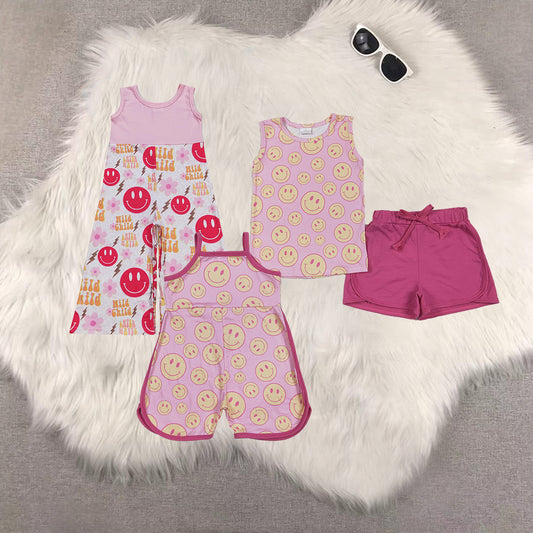 Sibling Baby Girls clothes smiley Summer Sibling Sister Clothes Sets jumpsuit