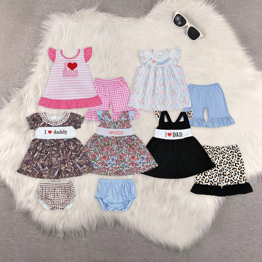 RTS NO MOQ Embroidery short-sleeved shorts suit & short-sleeved sets and briefs sets