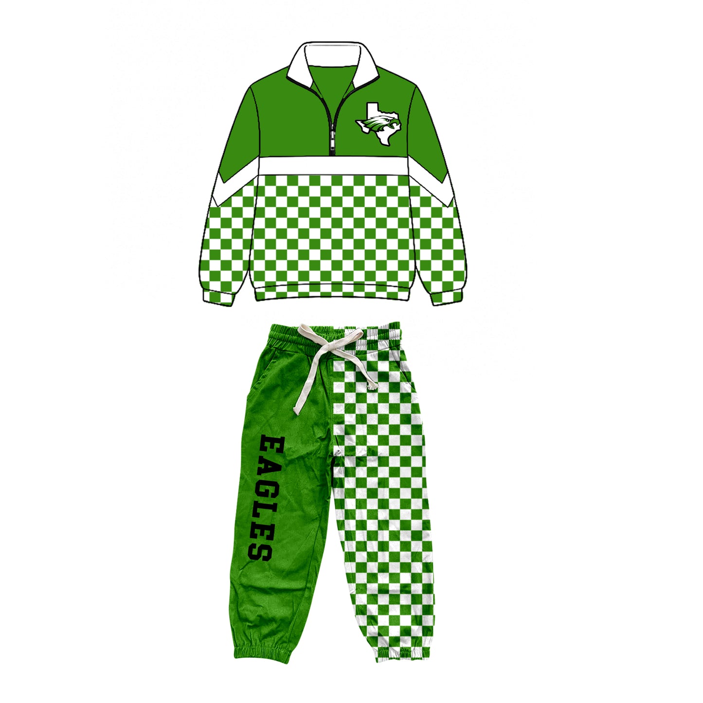 custom moq 5 mix size XY071506 Baby Kids Checked Zipper Long Sleeve Pullover Pants Clothes Set
