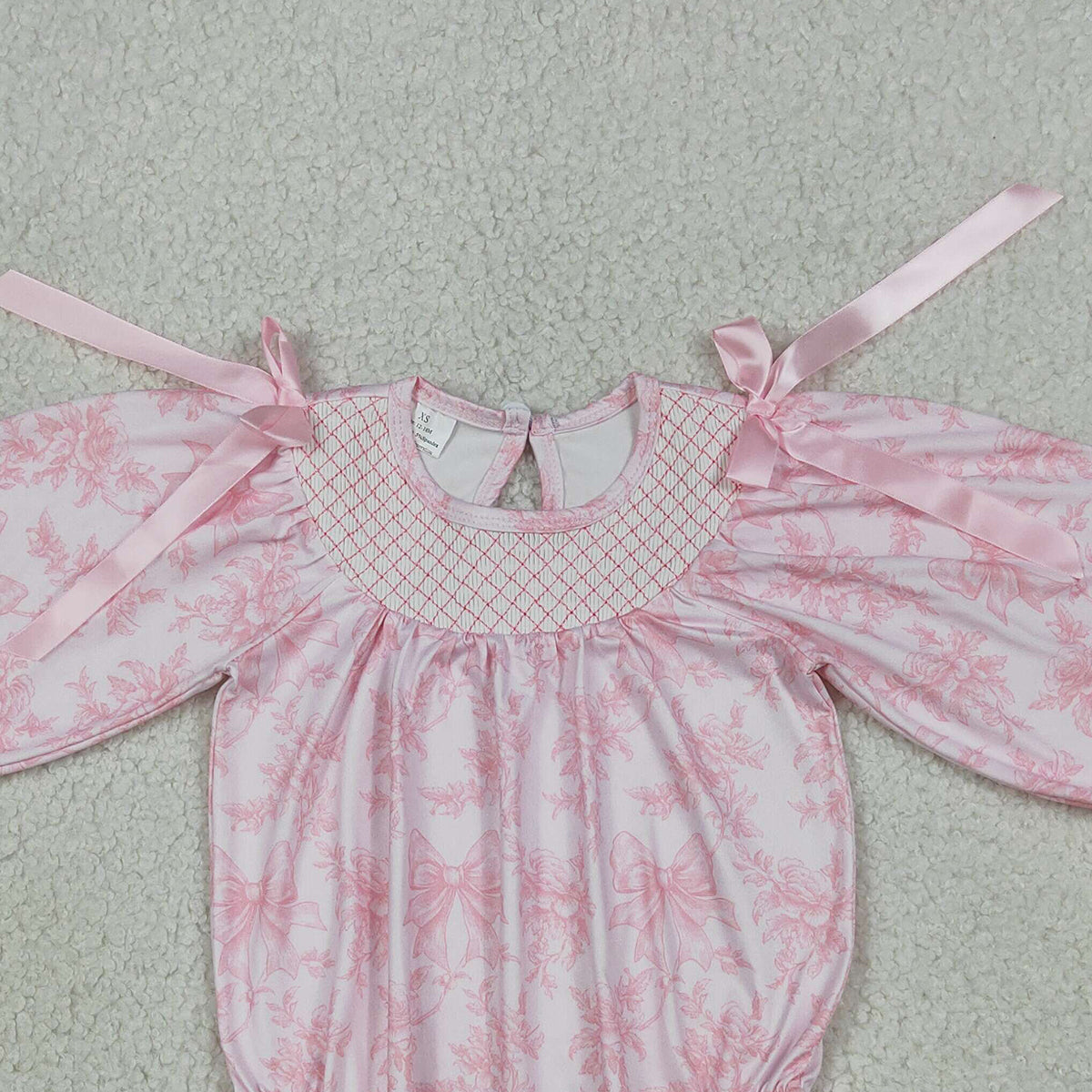 RTS NO MOQ LR2932 Baby Boys Smocked  Long Sleeve Ruffle Bows Rompers