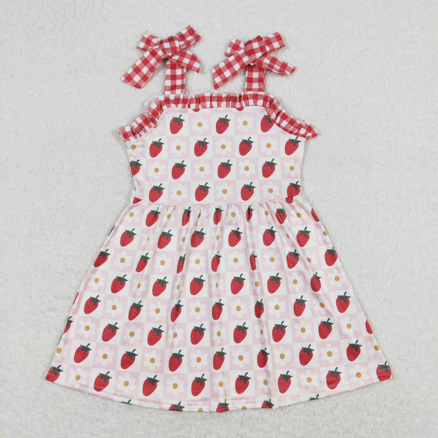 RTS NO MOQ baby girl clothes strawberry short-sleeved shorts sets and romper dress