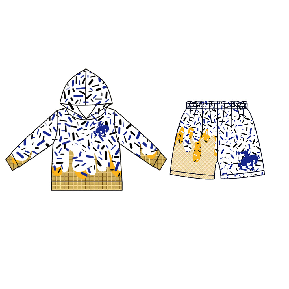 Custom moq 5 mix size milk silk baby girls clothes team bow hooded long sleeve tops and shorts-25.7.18
