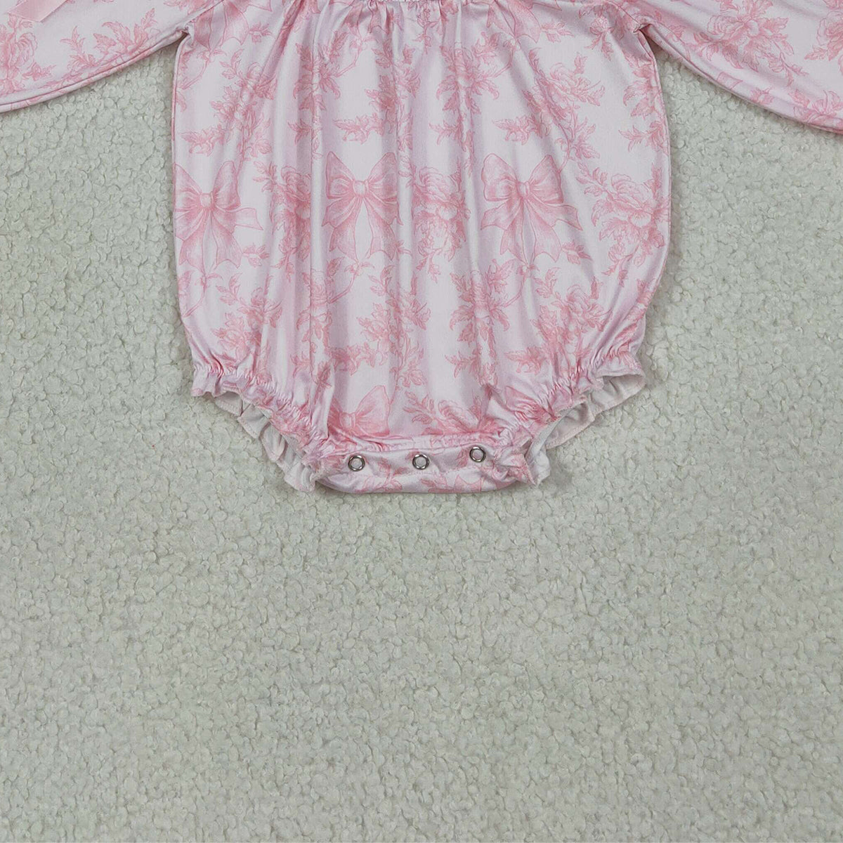 RTS NO MOQ LR2932 Baby Boys Smocked  Long Sleeve Ruffle Bows Rompers