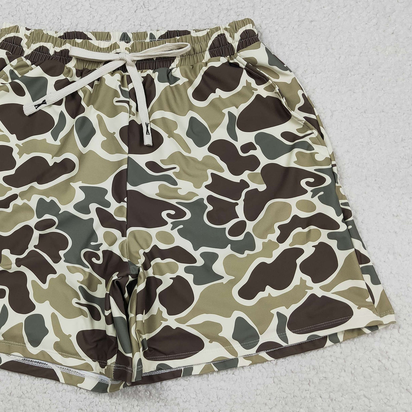RTS NO MOQ milk silk S0474 Adult Man Camouflage Bottom Trunks Shorts Swimwear