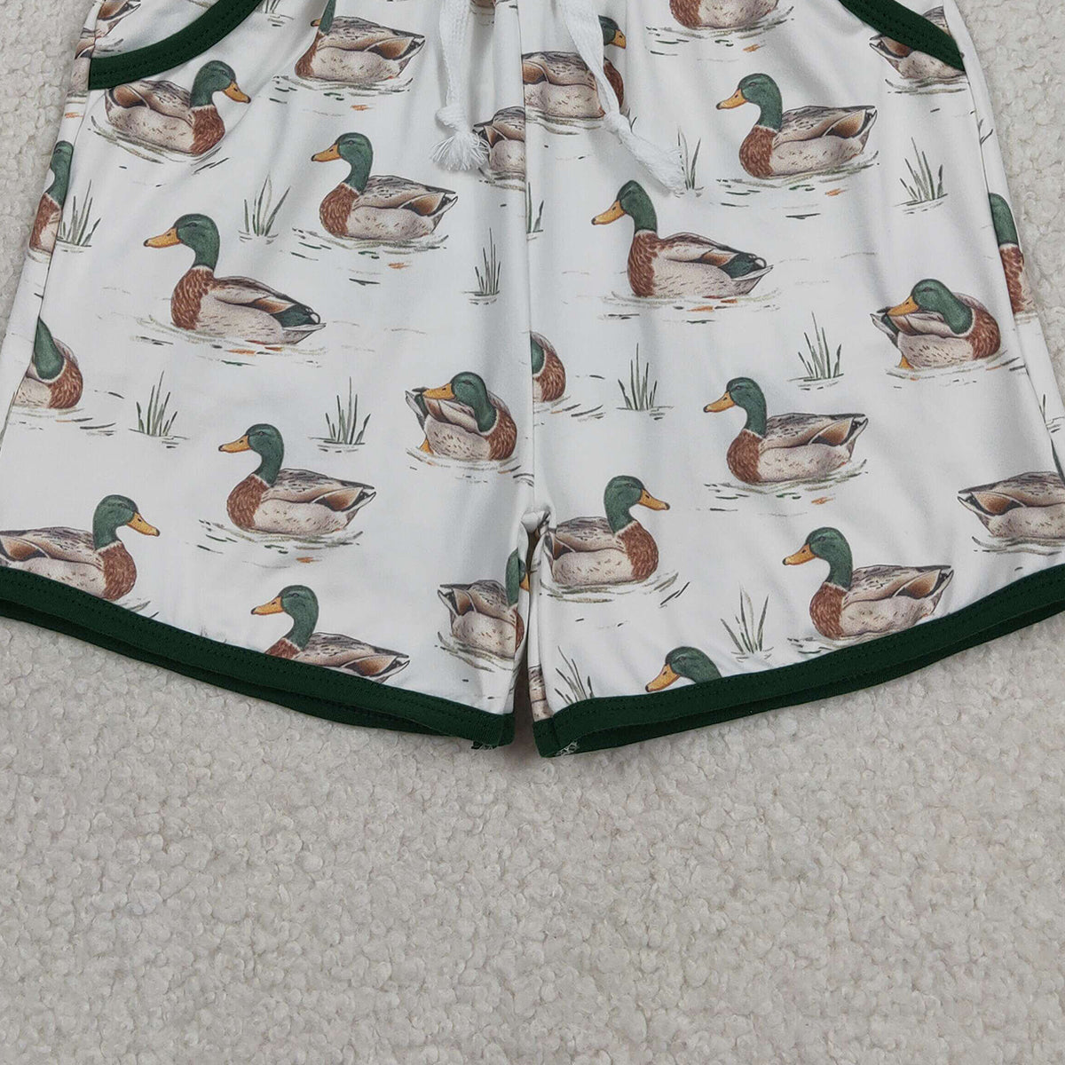 RTS NO MOQ SS0677 Baby Boys Hunting Pockets Shorts Bottom Ducks Print Comfortable Cotton Clothing for Babies