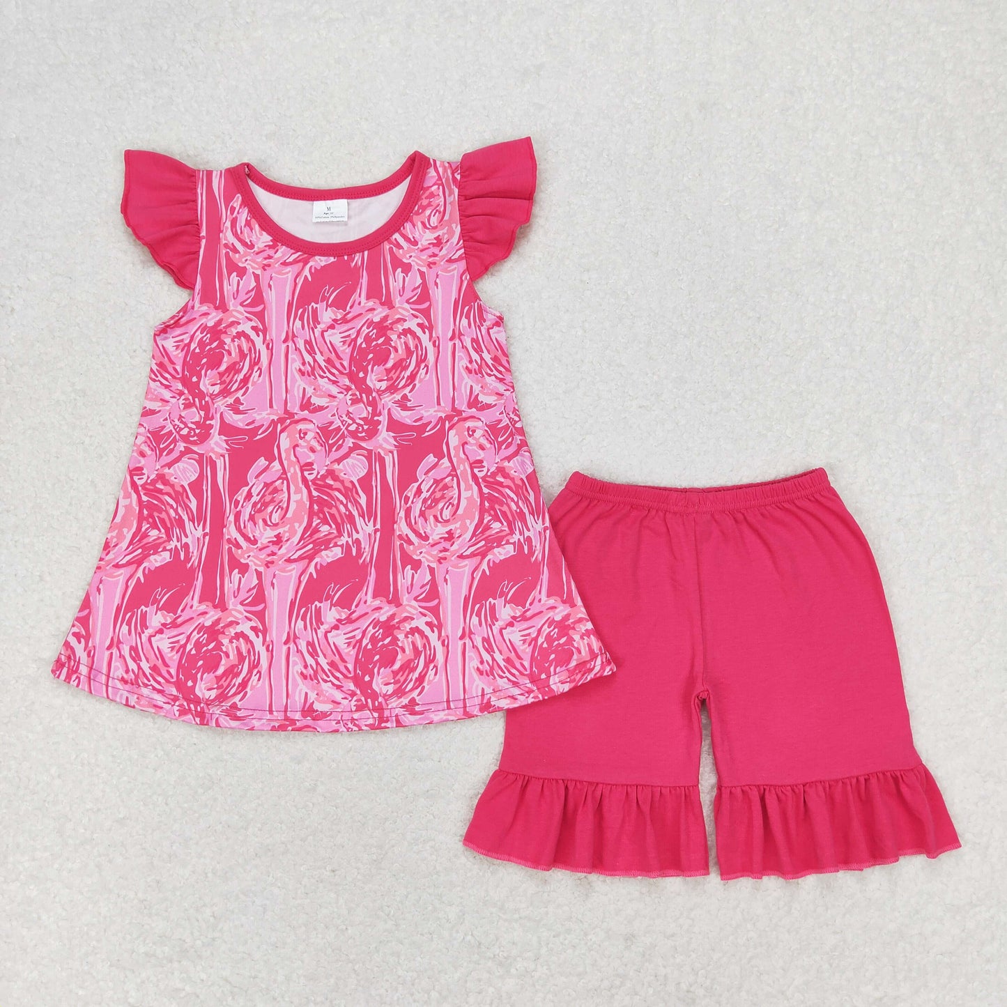 RTS NO MOQ baby girls clothes floral pattern short sleeve Clothes Sets