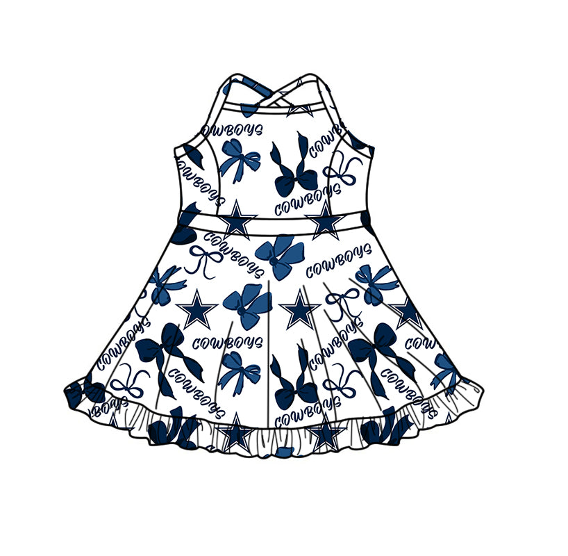 Custom moq 5 mix size milk silk summer teams Baby Girls Navy Blue Bow Vest Top Skirt Shorts Sets Sleeveless Knee Length Dresses Yoga Shorts Yoga Active Outfit