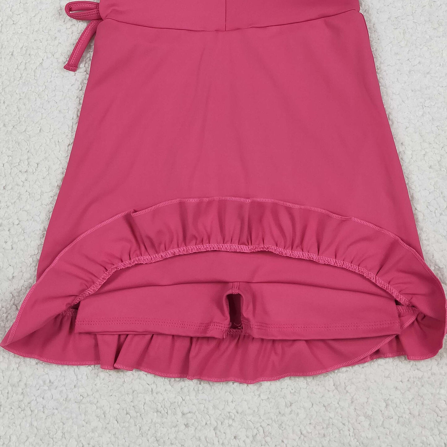 RTS NO MOQ yoga fabric cotton GSD3766 Yoga Baby Girls Summer Pink Sleeveless Scallop Yoga Casual Knee Length Dress