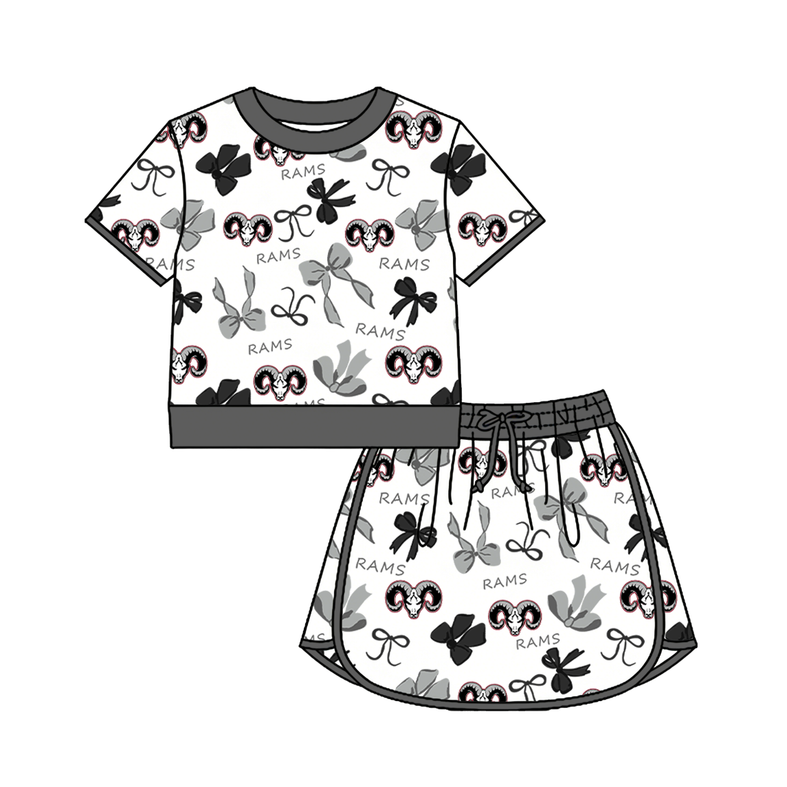 custom moq 5 mix size XY063006 Baby Girls Bow Sleeveless Short Skort Outfit Set