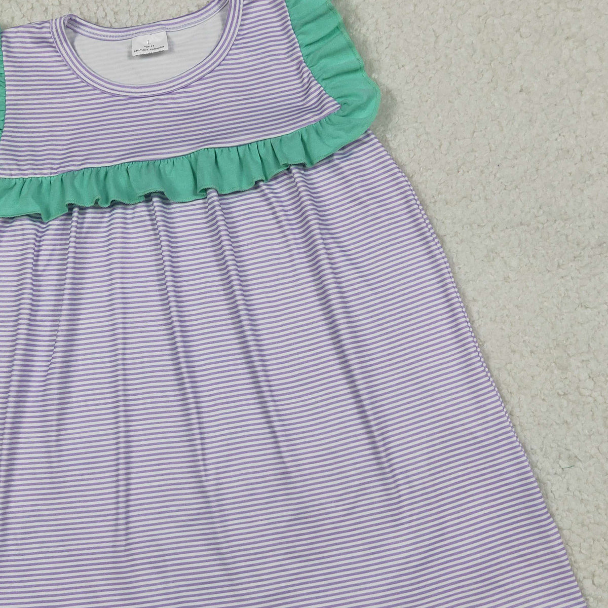 RTS NO MOQ GSD3560 Baby Girls Sleeveless Purple Stripe Knee-Length Dresses Infant Girls Summer Casual Dresses