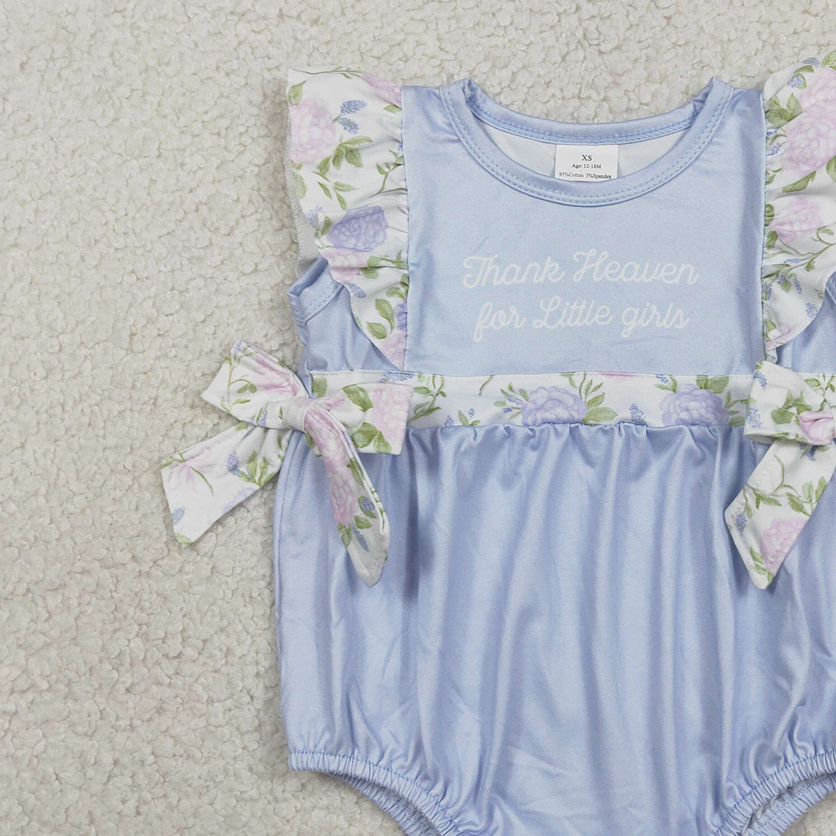 RTS NO MOQ SR3506 Little Girls Floral Bows Ruffle Rompers Baby Girl Outfit