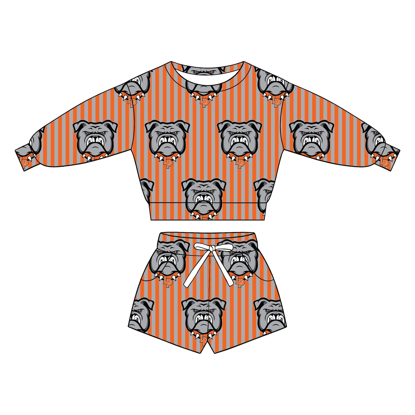 custom moq 5 mix size XY072006 Baby Kids Stripe Long Sleeve Top Drawstring Shorts Team Casual Outfit Set