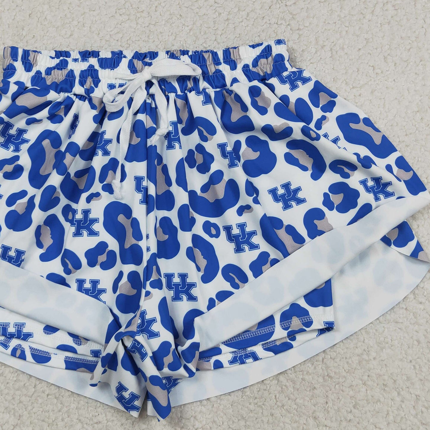 RTS NO MOQ milk silk SS0802 Adult Women Team Blue Leopard Yoga Active Butterfly Bottoms