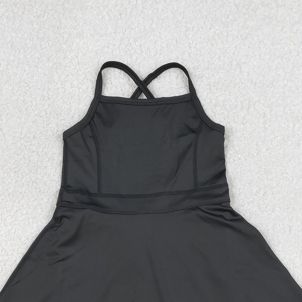 RTS NO MOQ S0552 Baby Girls Black Knit Knee-Length Active Wear Dresses Infant Casual Fashion Outfit for Girls