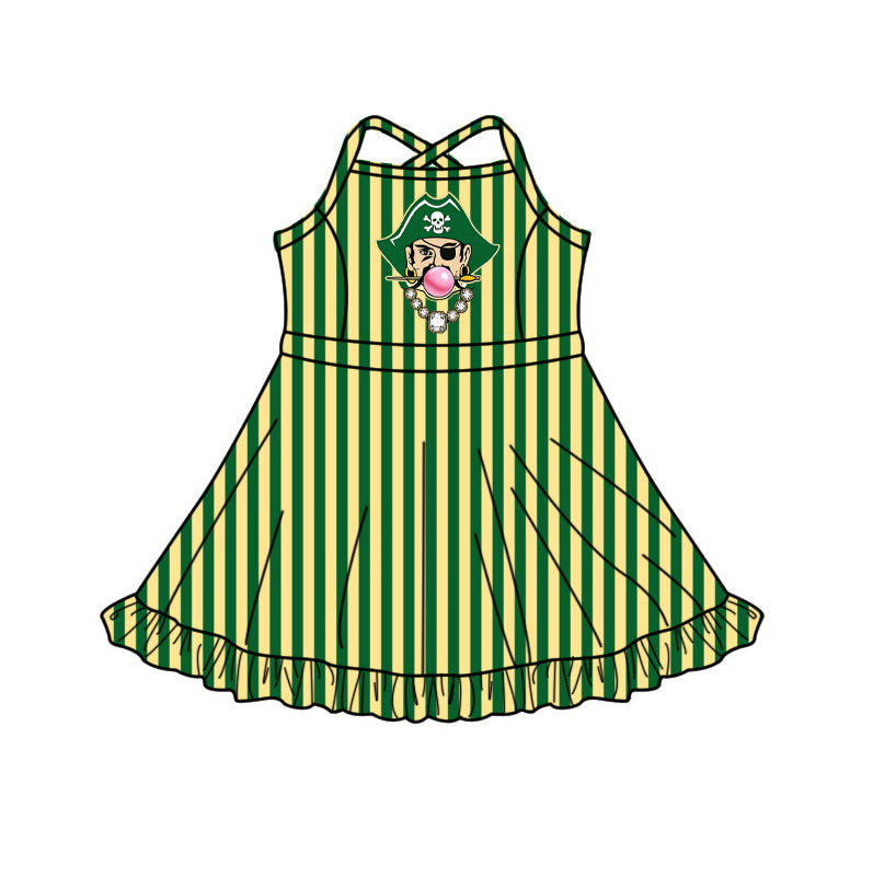 custom moq 5 mix size XY071706 Baby Girls Stripe Strap Knee Length Activity Wear Yoga Skort Dress