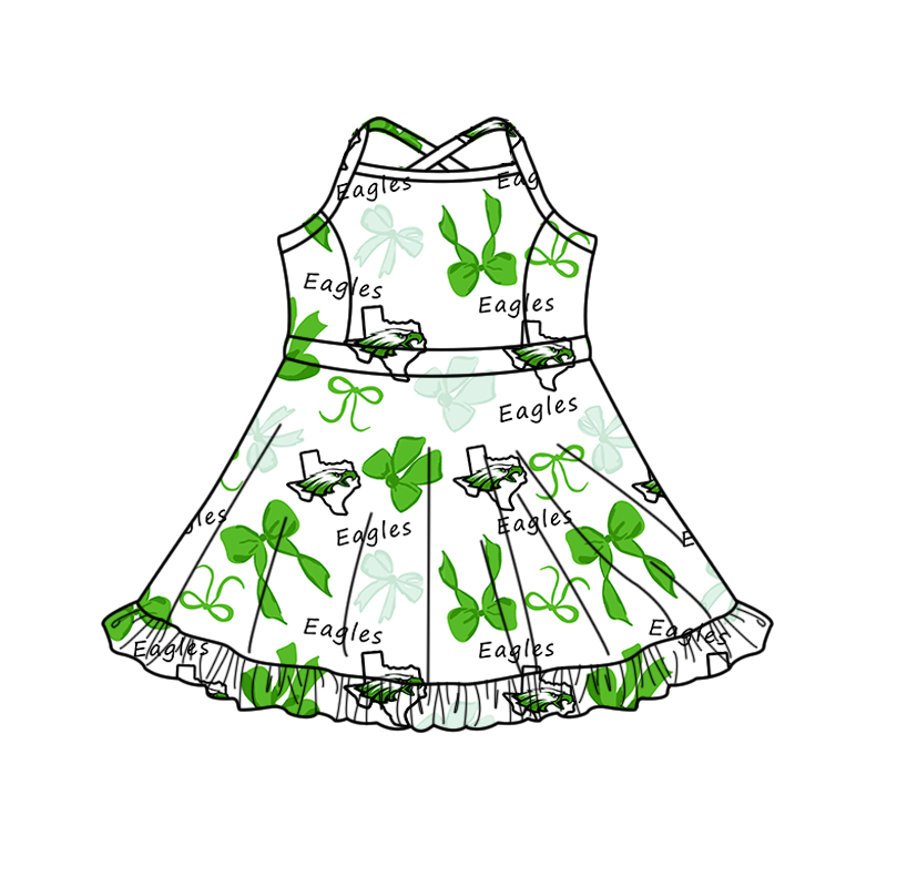 custom moq 5 mix size XY062906 Baby Girls Bows Print Strap Knee Length Yoga Skort Dress Activity Wear
