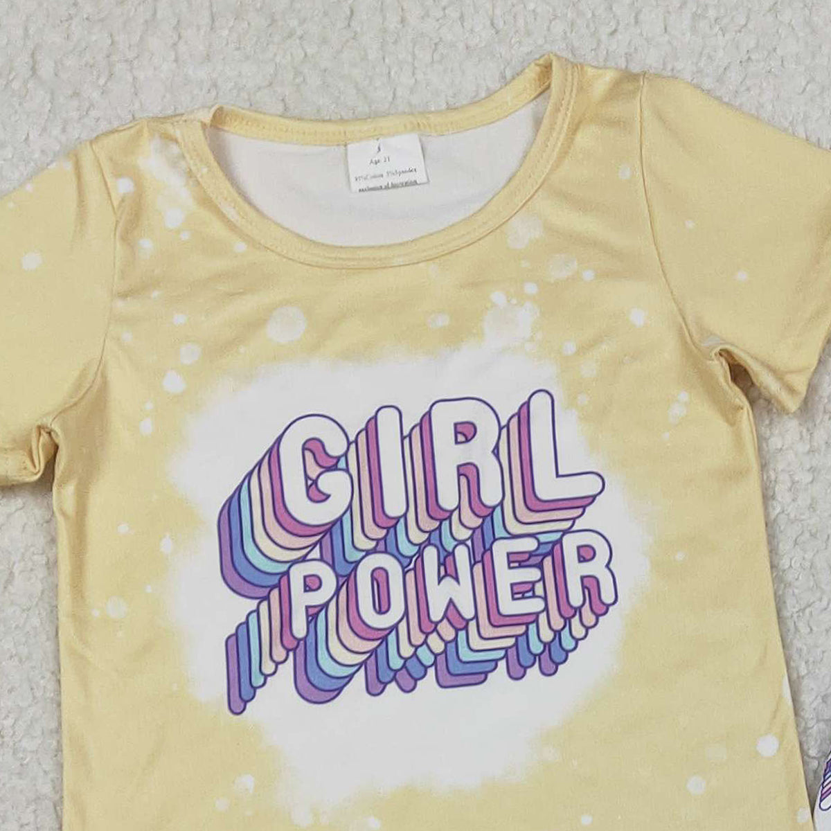 RTS NO MOQ GSPO1092 Baby Girl Short Sleeve Shirt Top with Bell Bottom Pants Outfit Set Cute Casual Clothing