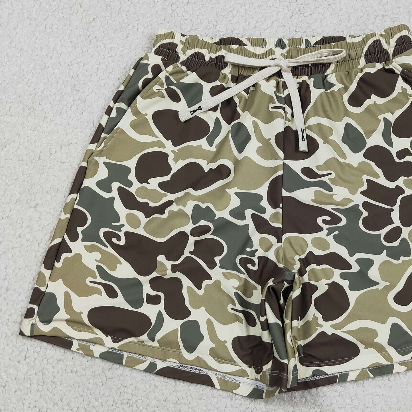 RTS NO MOQ milk silk S0474 Adult Man Camouflage Bottom Trunks Shorts Swimwear