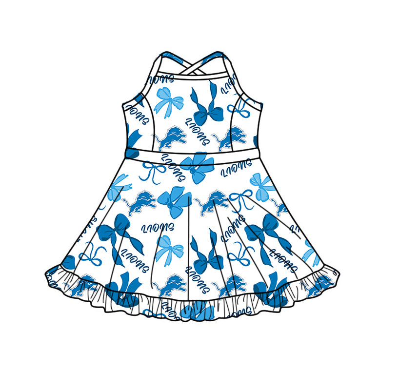 Custom moq 5 mix size milk silk summer teams Baby Girls Blue Bow Vest Top Skirt Shorts Sets Sleeveless Dresses Yoga Shorts Active Outfit