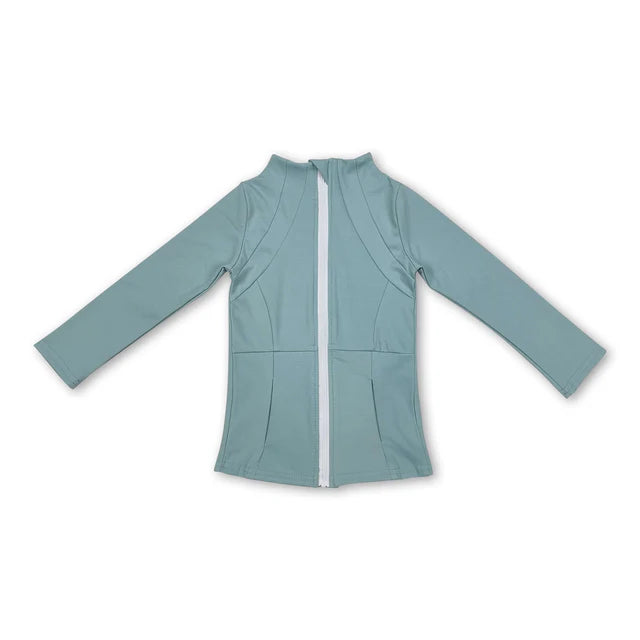 RTS NO MOQ Sibling Baby Girls Light Zip Pocket Yoga Active Wear Jackets