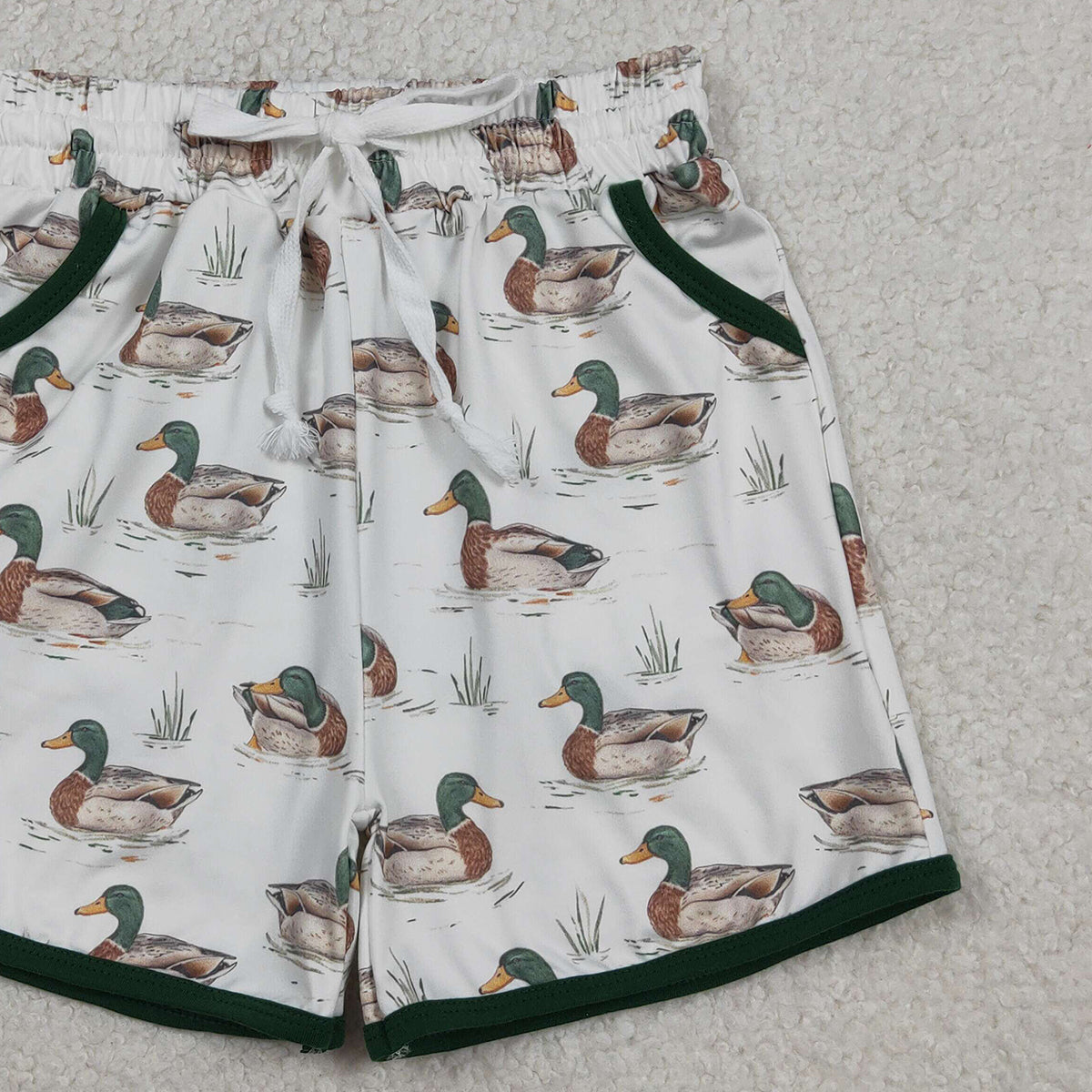 RTS NO MOQ SS0677 Baby Boys Hunting Pockets Shorts Bottom Ducks Print Comfortable Cotton Clothing for Babies