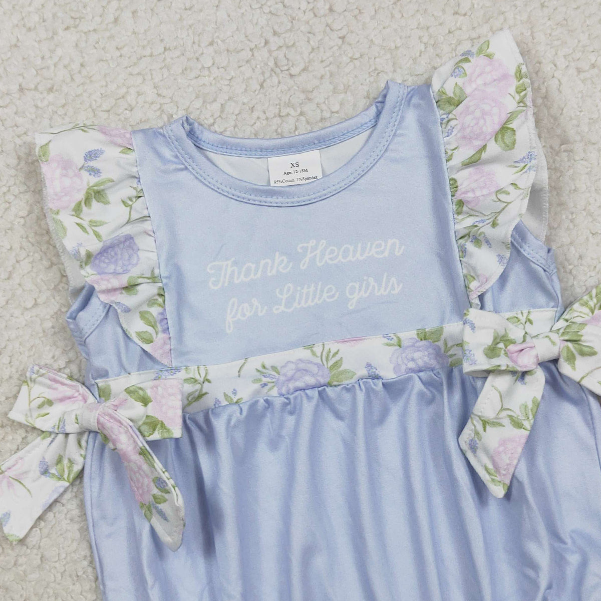 RTS NO MOQ SR3506 Little Girls Floral Bows Ruffle Rompers Baby Girl Outfit