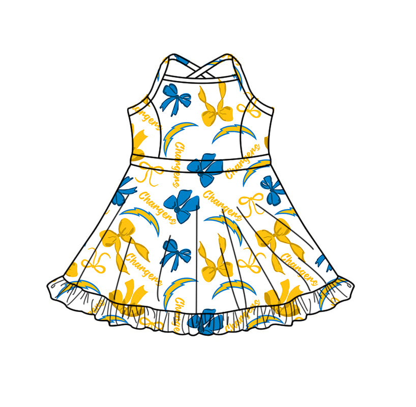 Custom moq 5 mix size milk silk summer teams Baby Girls Yellow Blue Bow Vest Top Skirt Shorts Sets Sleeveless Knee Length Dresses Yoga Shorts Yoga Active Outfit