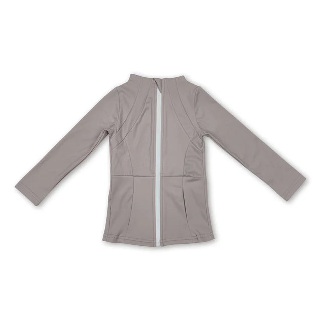 RTS NO MOQ Sibling Baby Girls Light Zip Pocket Yoga Active Wear Jackets