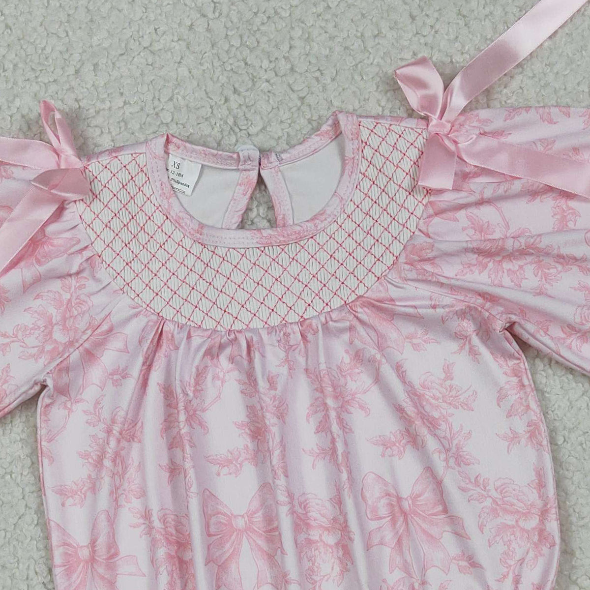 RTS NO MOQ LR2932 Baby Boys Smocked  Long Sleeve Ruffle Bows Rompers