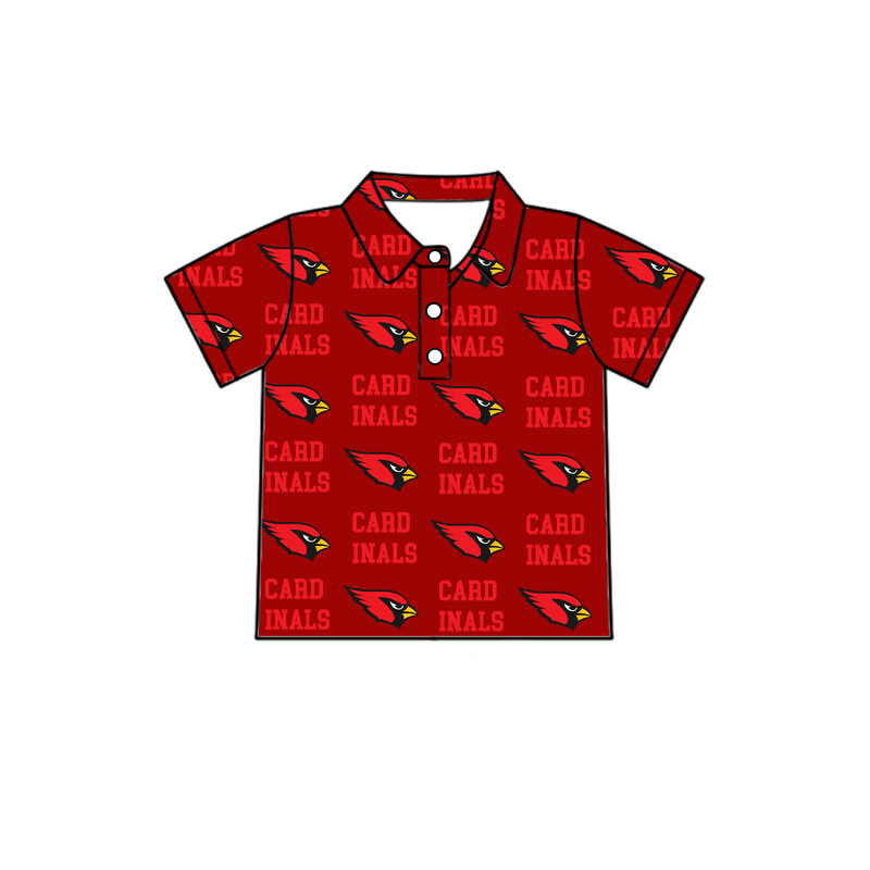 custom moq 5 mix size XY062606 Baby Boys Letter Print Short Sleeve Button Collar Polo Shirt