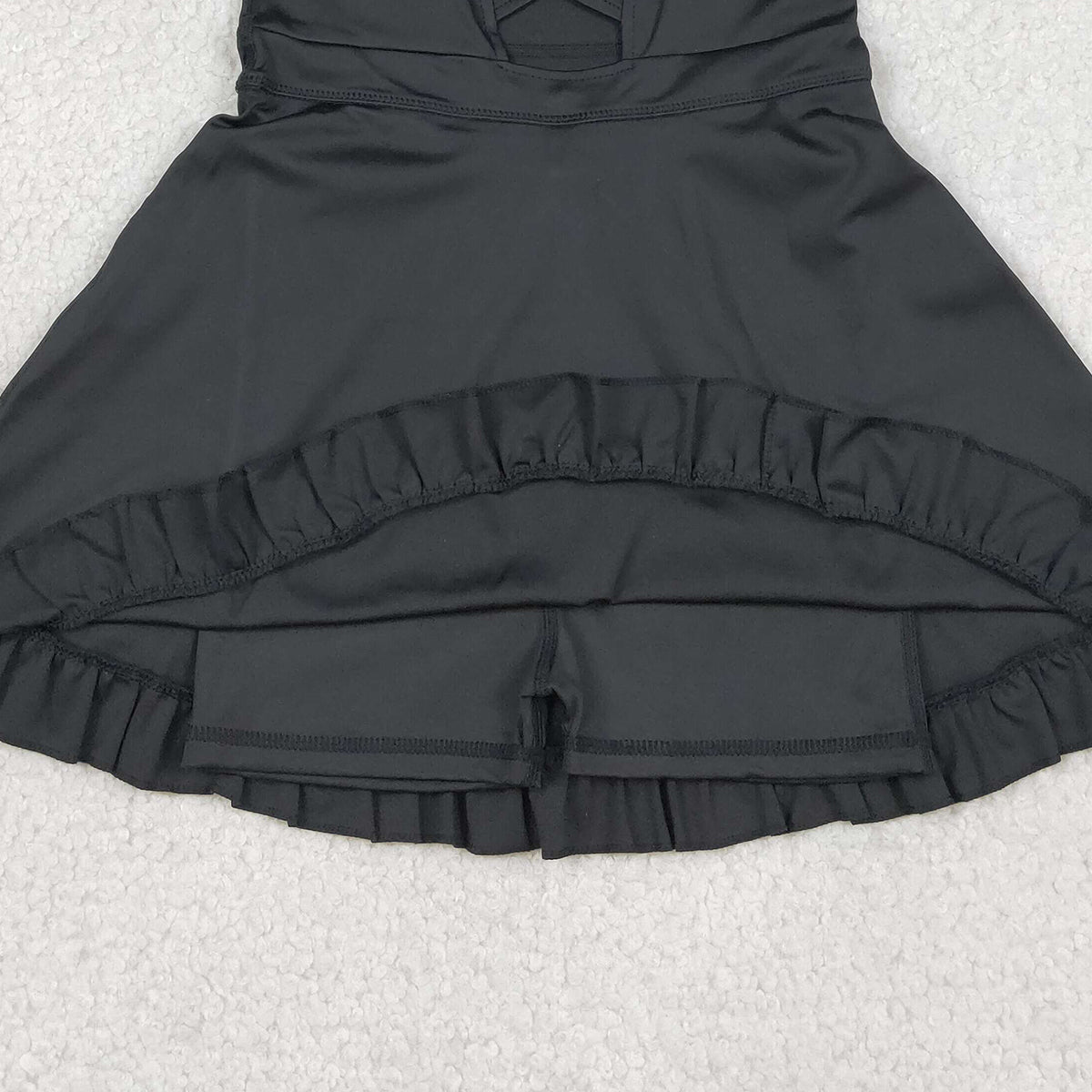 RTS NO MOQ S0552 Baby Girls Black Knit Knee-Length Active Wear Dresses Infant Casual Fashion Outfit for Girls