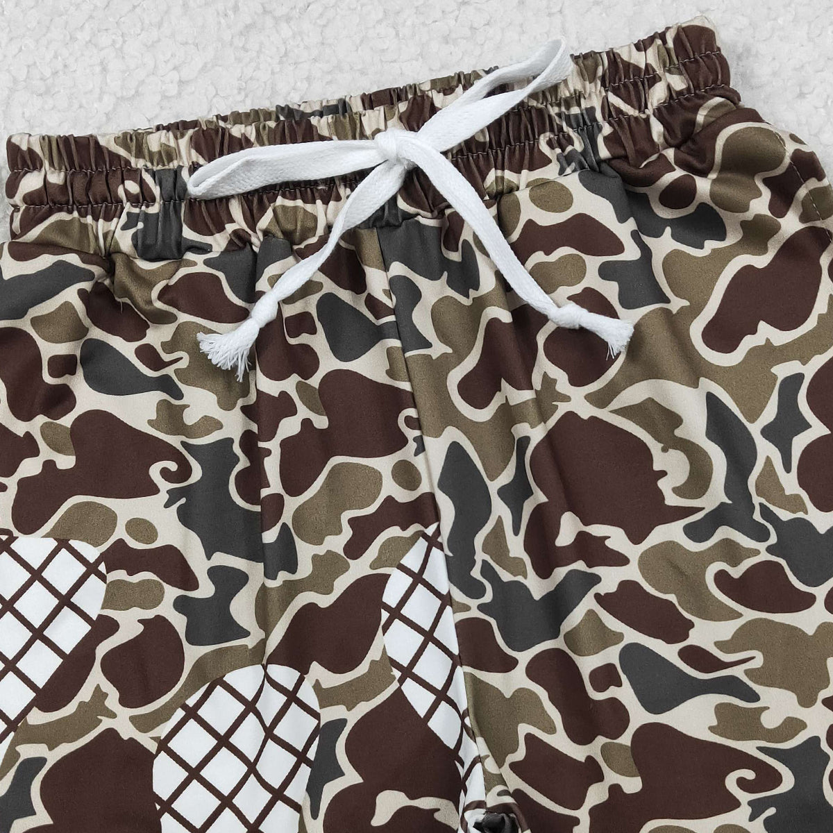 RTS NO MOQ SS0650 Baby Boys Dark Brown Camouflage Drip Team Shorts Bottom for Infants
