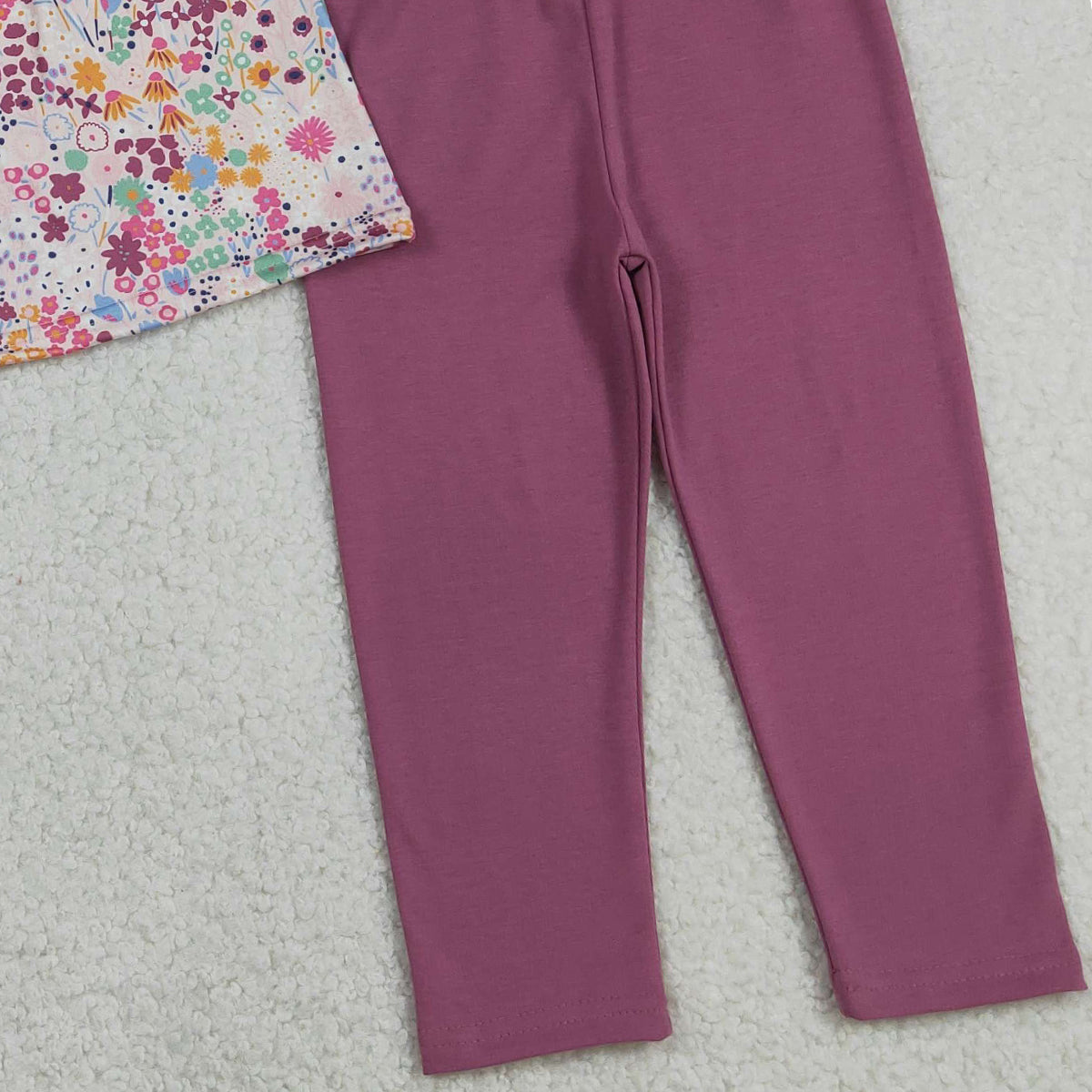 RTS NO MOQ GLP1817 Baby Girls Colorful Flowers Tunic Top with Legging Pants Cute Casual Outfit Set for Infants