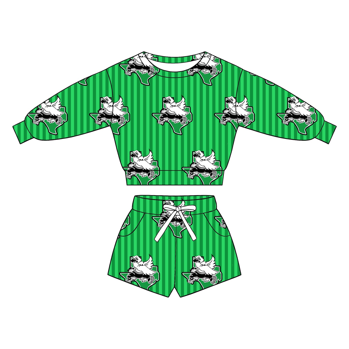 custom moq 5 mix size XY072006 Baby Kids Stripe Long Sleeve Top Drawstring Shorts Team Casual Outfit Set