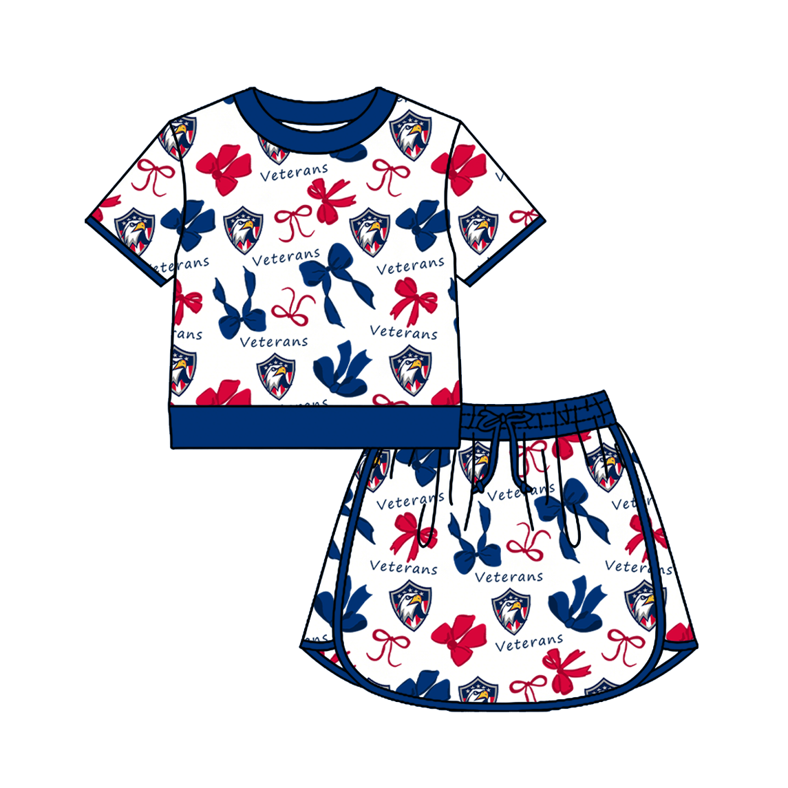 custom moq 5 mix size XY063006 Baby Girls Bow Sleeveless Short Skort Outfit Set