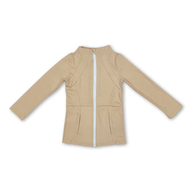 RTS NO MOQ Sibling Baby Girls Light Zip Pocket Yoga Active Wear Jackets