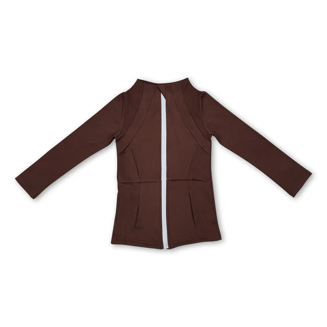 RTS NO MOQ Sibling Baby Girls Light Zip Pocket Yoga Active Wear Jackets