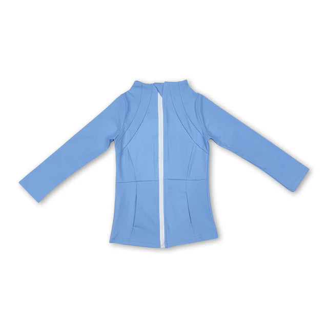 RTS NO MOQ Sibling Baby Girls Light Zip Pocket Yoga Active Wear Jackets