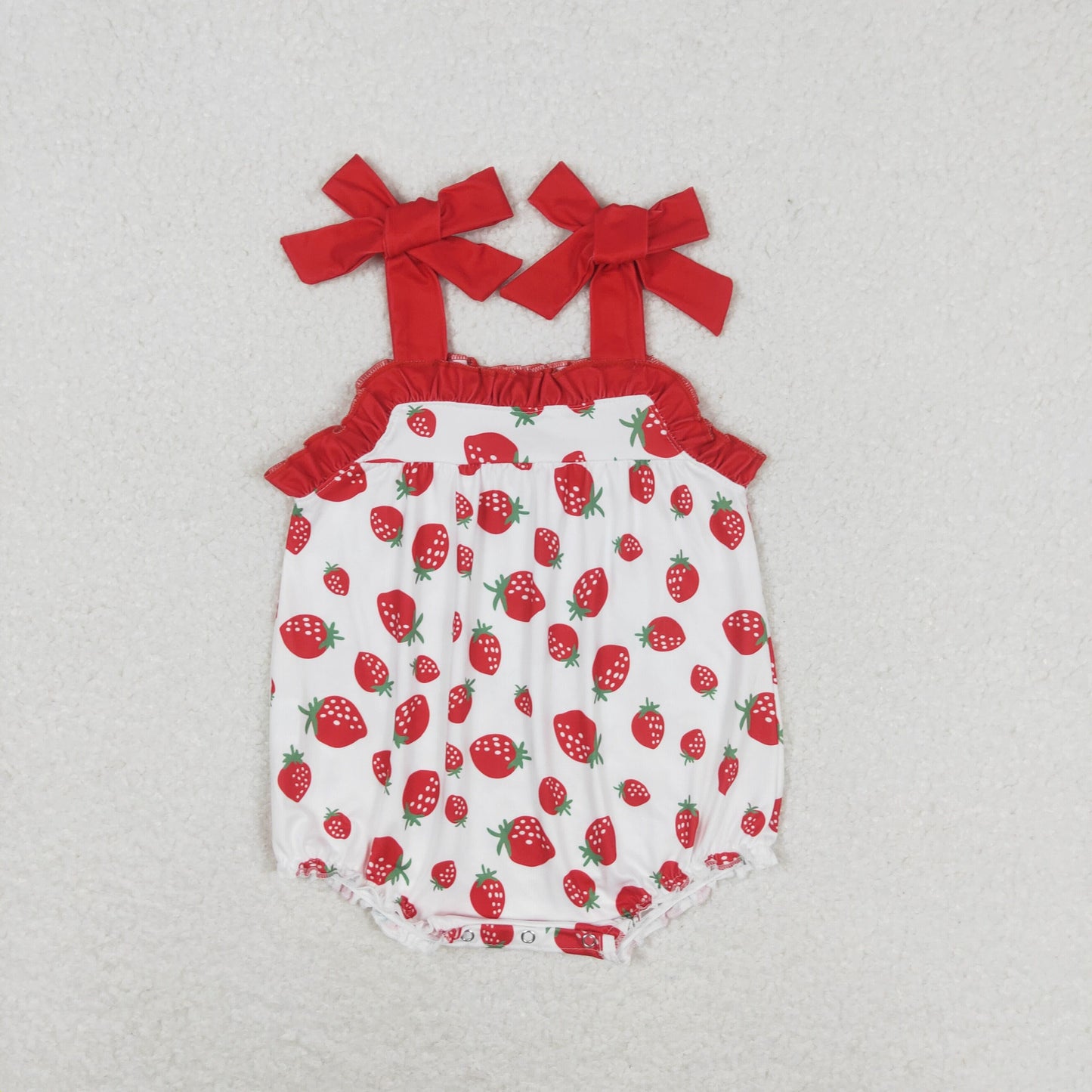 RTS NO MOQ baby Girls Clothes strawberry short sleeve shorts Sets and romper