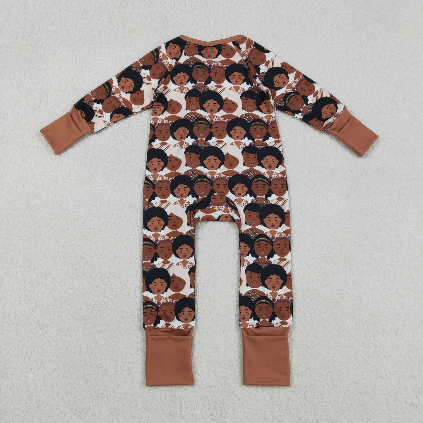 RTS NO MOQ（In Stock ) Black History Month Photo Zipper Long-Sleeve Bodysuit