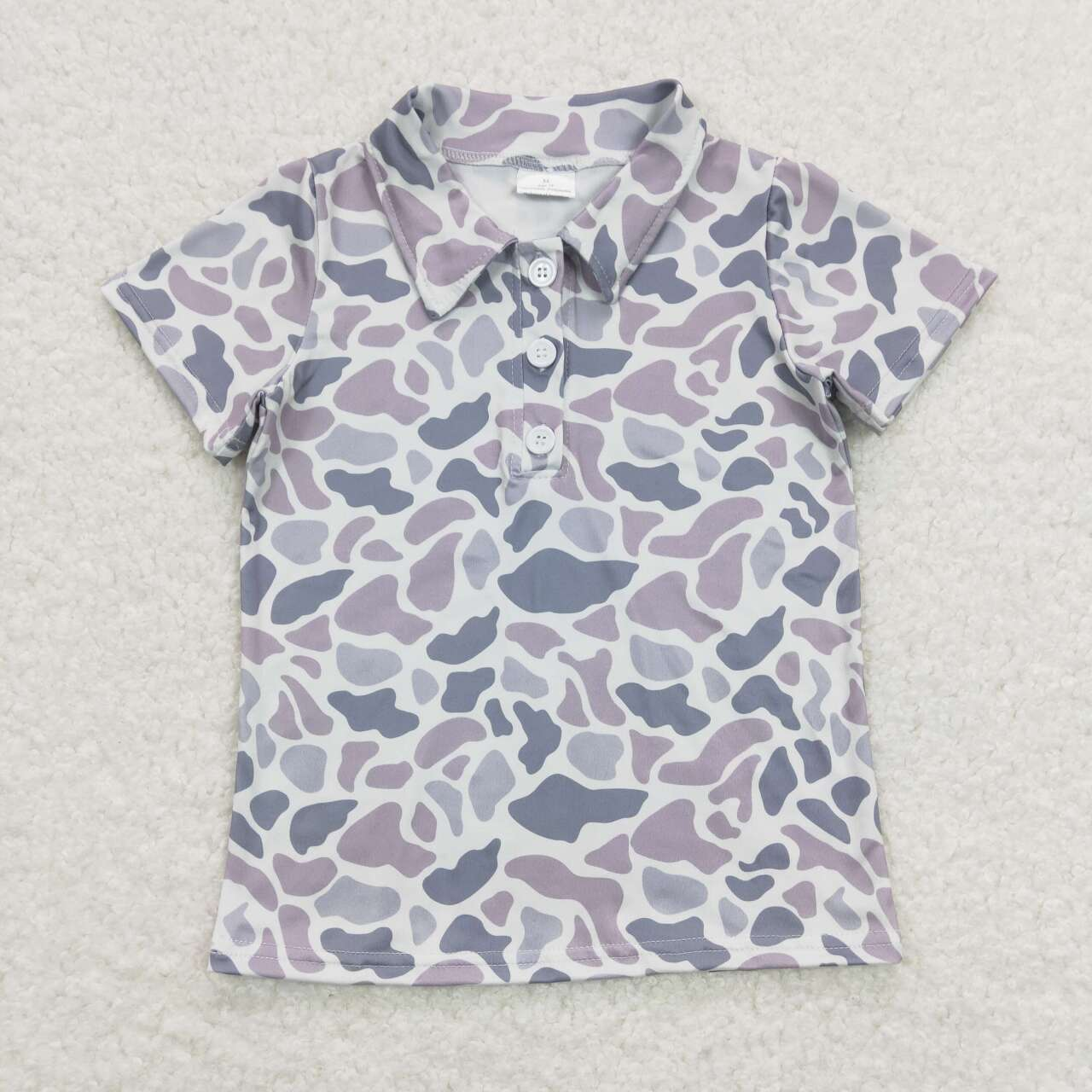 Deadline November 10 custom no moq eta 6-8weeks Light Purple Adult Button Pullover Short Sleeve Shirt
