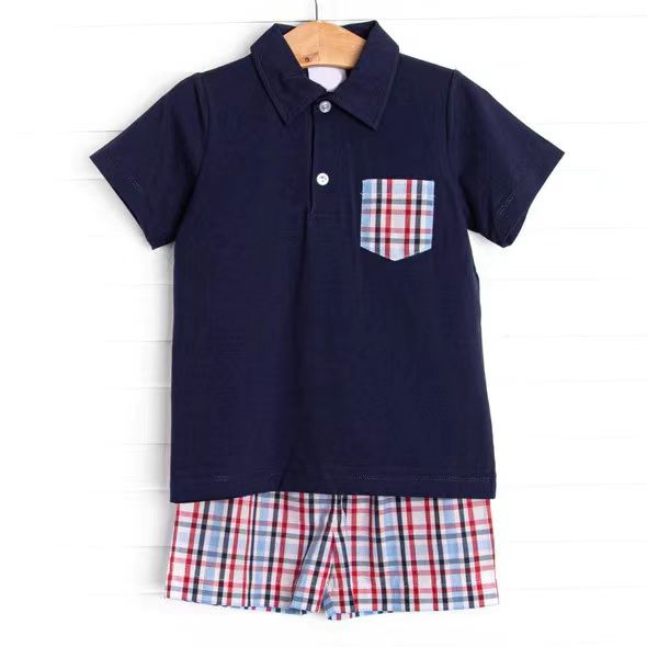 Boys Pocket Navy Shorts Shorts Set